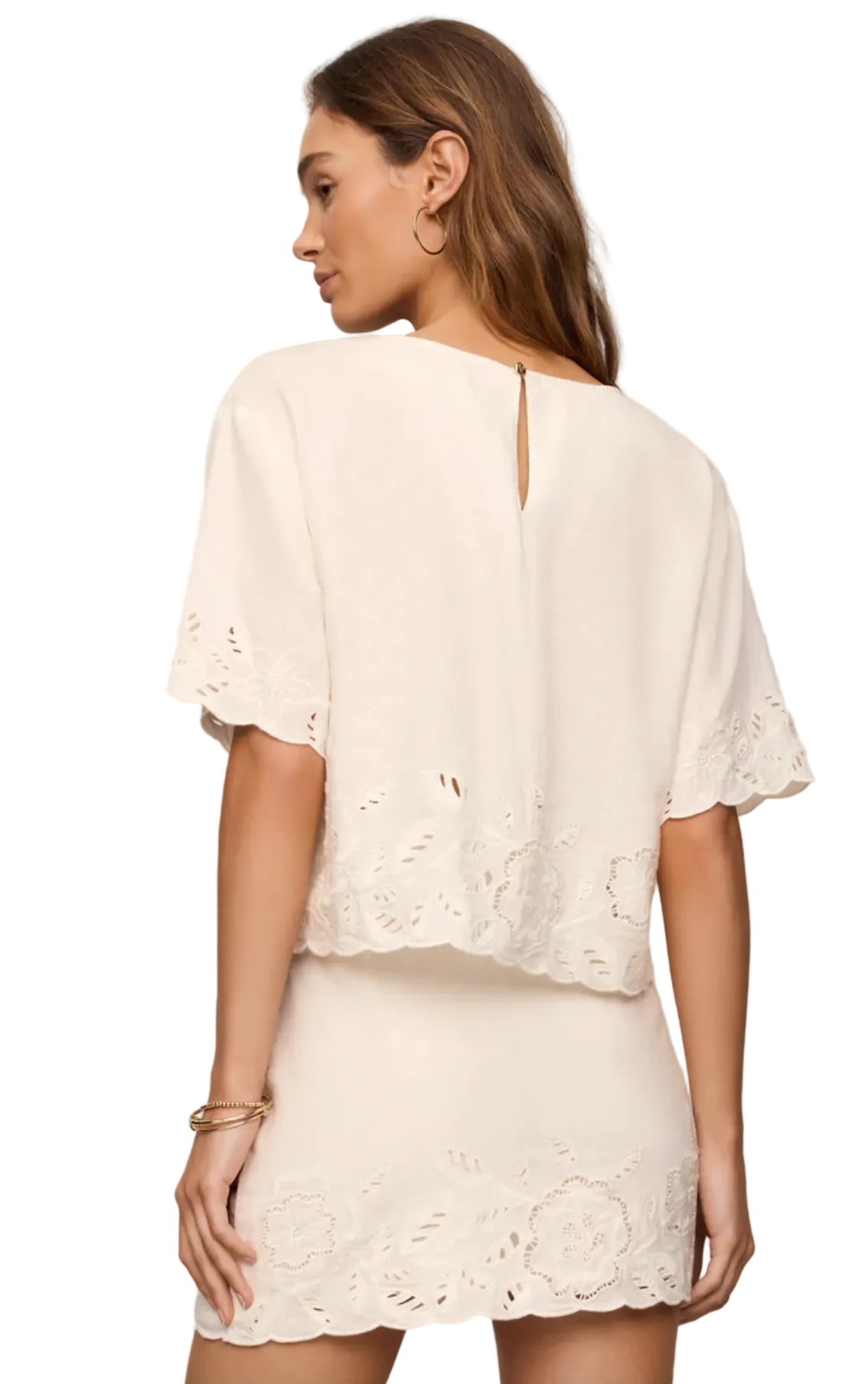 Z Supply Womens Novelty Tops Daya Embroidered top