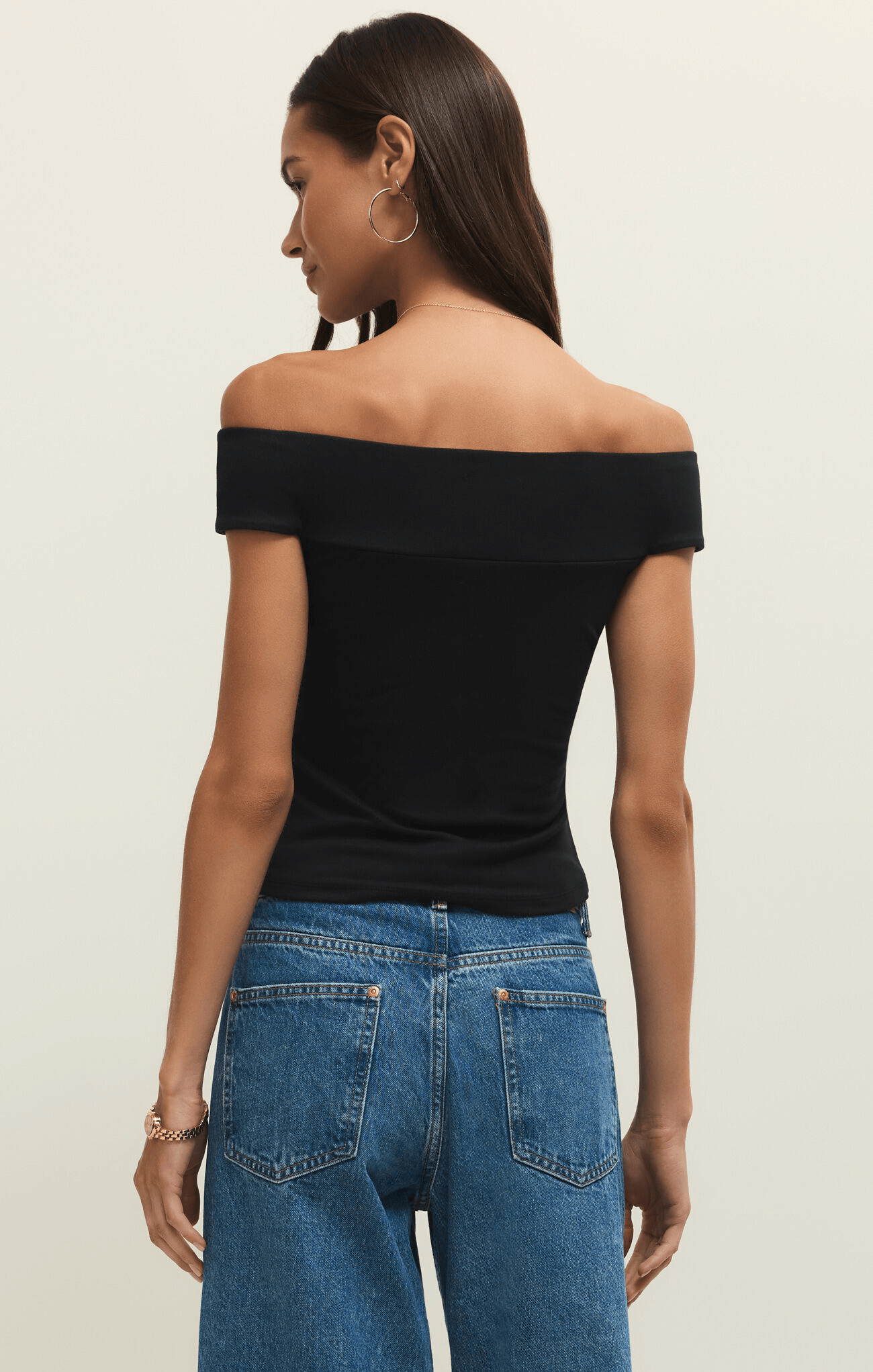Z Supply Womens Novelty Tops Second Skin Off Shoulder Top
