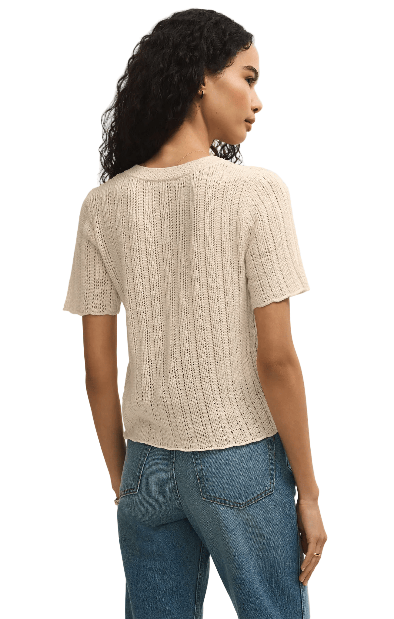 Z Supply Womens Novelty Tops Starboard Crochet Top