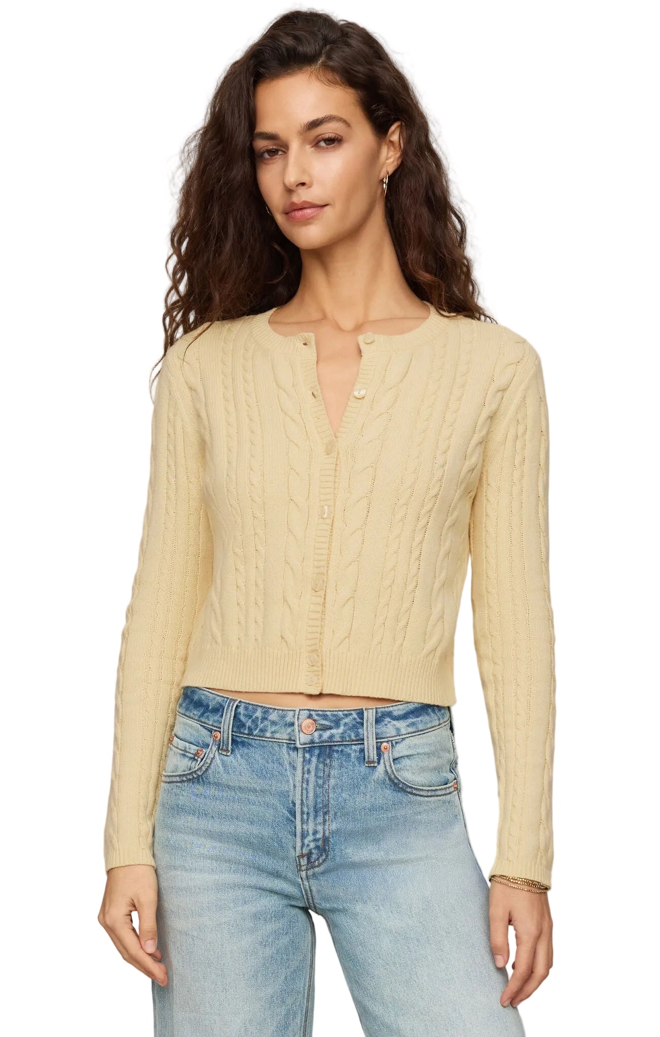 Z Supply Womens Sweaters XSmall / Lemon Chiffon Cera Long Sleeve Cardigan