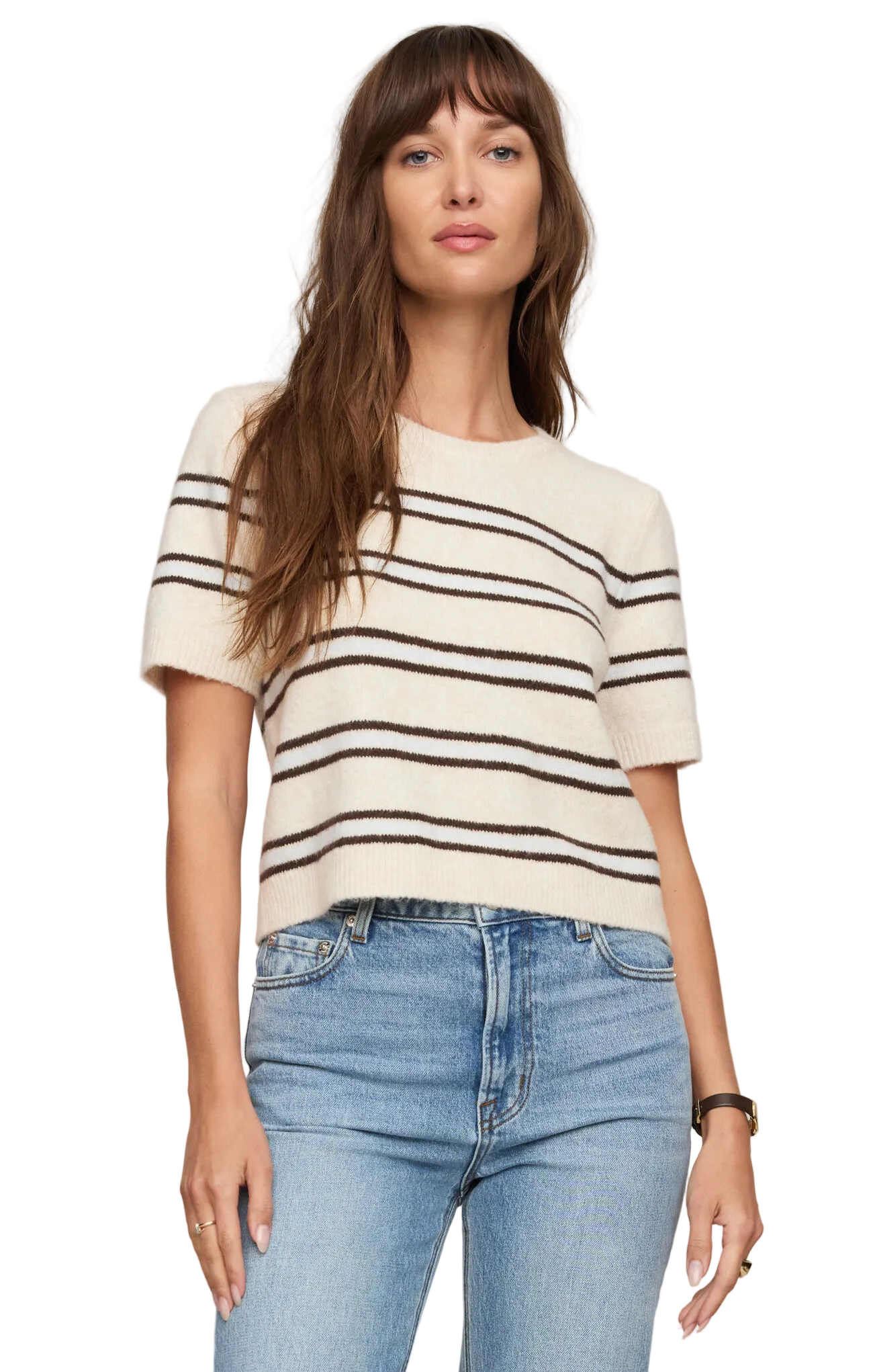 Z Supply Womens Sweaters XSmall / Light Oatmeal Heather Gatewood Stripe Sweater