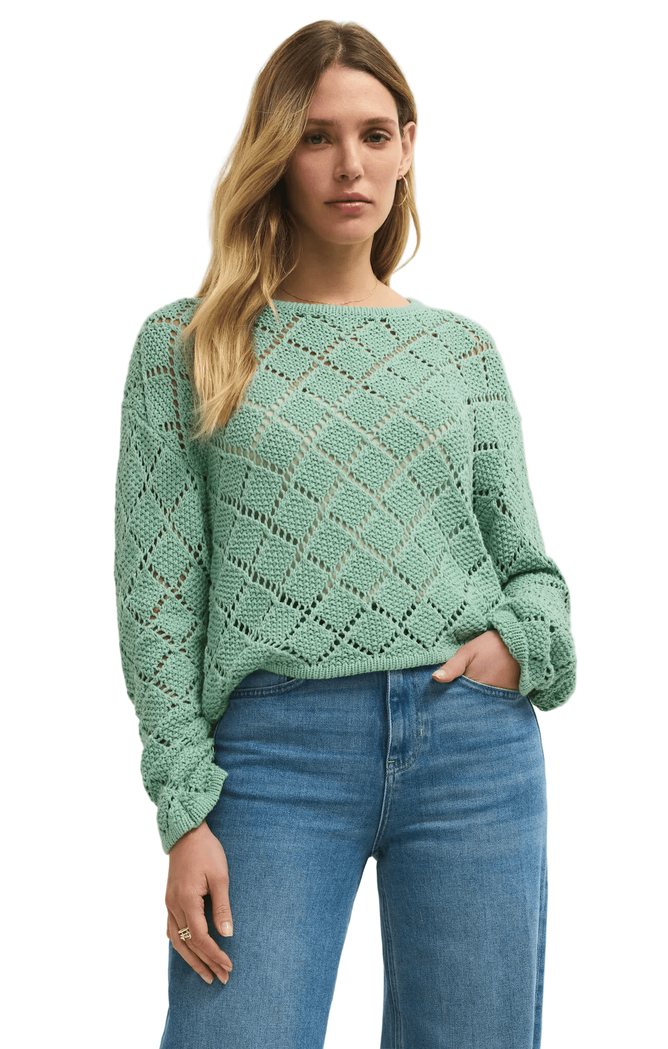 Z Supply Womens Sweaters Hullen Crochet Sweater