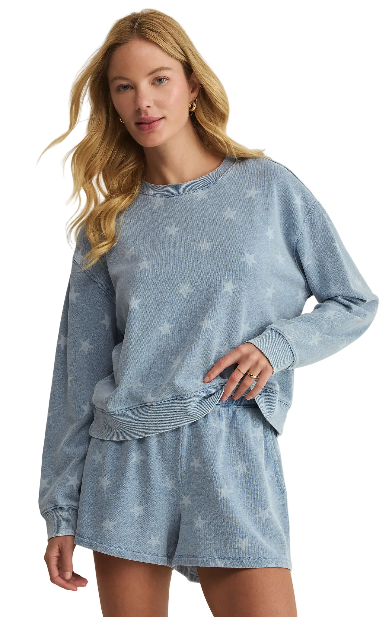 Z Supply Womens Sweaters Written Stars Sweatshirt